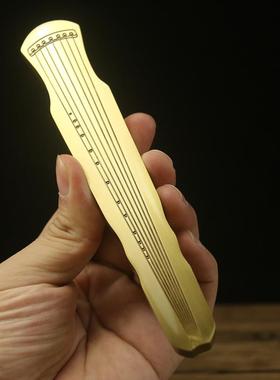 中国风黄铜镇纸黄铜简约创意文房用品镇尺学生书法压纸金属小摆件