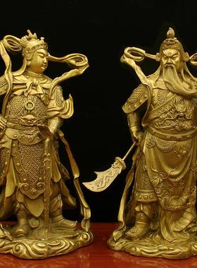 包邮纯铜佛像韦陀菩萨像摆件关公伽蓝菩萨 韦驮铜像