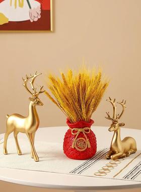 鹿摆件轻奢高档家居玄关客厅酒柜办公室餐桌面装饰品乔迁开业礼物