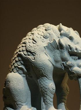 水族鱼缸造景青砂石镇水兽茶桌摆件吸水兽茶宠中式创意瑞兽装饰品