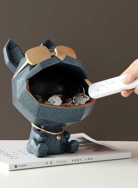 法斗轻奢贺礼玄关鞋柜进门口放钥匙收纳摆件乔迁搬家新家结婚礼物