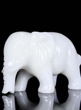 天然白玉吸水大象桌面摆件家居现代客厅电视柜装饰朋友送礼工艺礼