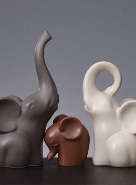 北欧陶瓷象摆件家居客厅酒柜电视柜装饰品创意玄关桌面摆设礼物