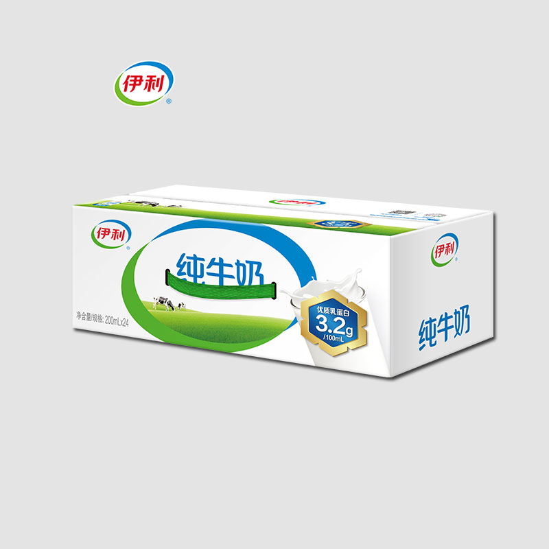 伊利纯牛奶200ml*24盒 整箱正品 学生成人营养早餐纯奶 6月新货 营月实拍商品图