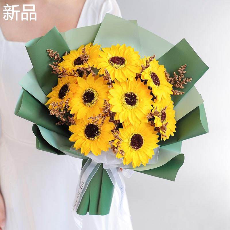 玫瑰花满天星干花花束永生花香女友送皂花生日520妈妈母亲节礼物