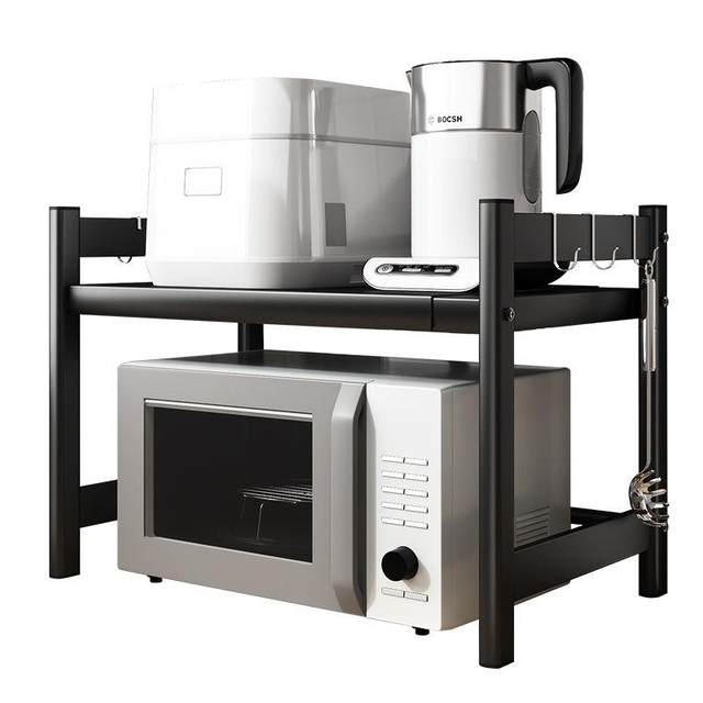 Kitchen retractable microwave oven rack storage rack multifunctional oven household multi-layer countertop storage rack factory sales