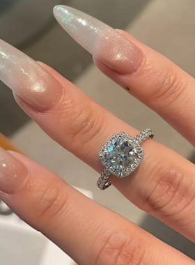 S925纯银爆闪D色莫桑钻活口戒