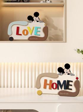 米奇摆件入户玄关酒柜欢迎回家桌面摆台卡通家居饰品高级感装饰画