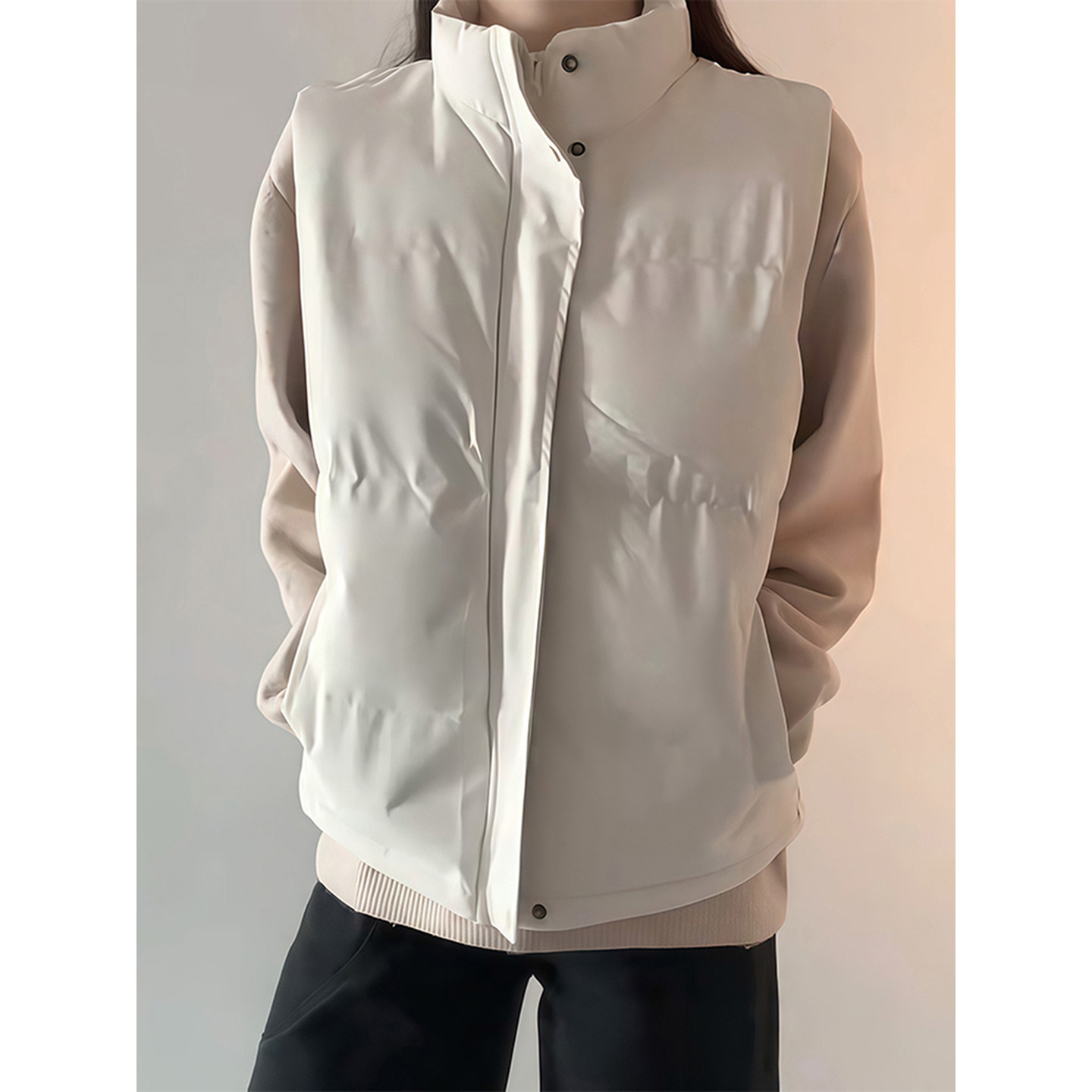 白色立领羽绒马甲男款冬季韩系加厚叠穿坎肩背心外穿运动棉服外套,淘宝优惠券,粉丝福利购,淘宝优惠卷