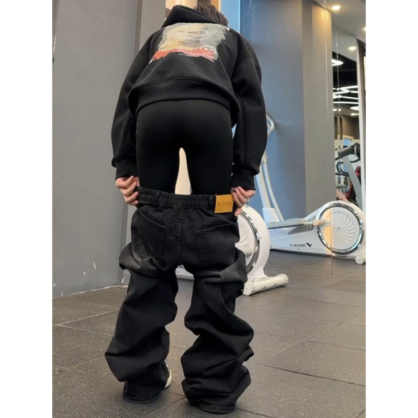 水洗复古褶皱阔腿牛仔裤男款秋冬美式高街裤子直筒宽松伞兵工装裤,淘宝优惠券,粉丝福利购,淘宝优惠卷