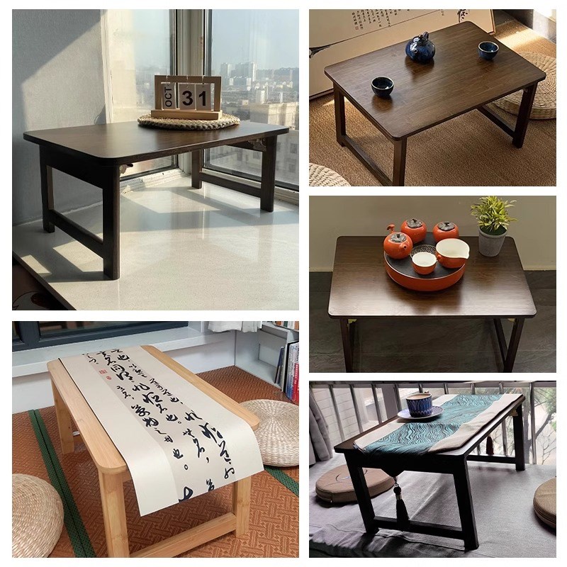 家用可折叠桌子榻榻m米小茶几飘窗炕桌床上吃饭小桌子坐地电脑矮 - 图3