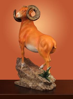 《名羊四海》生肖羊摆件吉祥物工艺品全铜领头羊三羊开泰客厅摆设