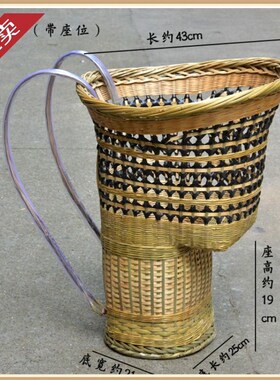 道具竹篓竹椅背篓竹编婴儿小孩背东西多功能美观精品精致编织买菜