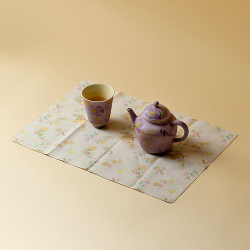 闻斋2025新款繁花鹿皮绒家用吸水茶巾养壶茶巾印花茶桌垫茶道配件 - 图2