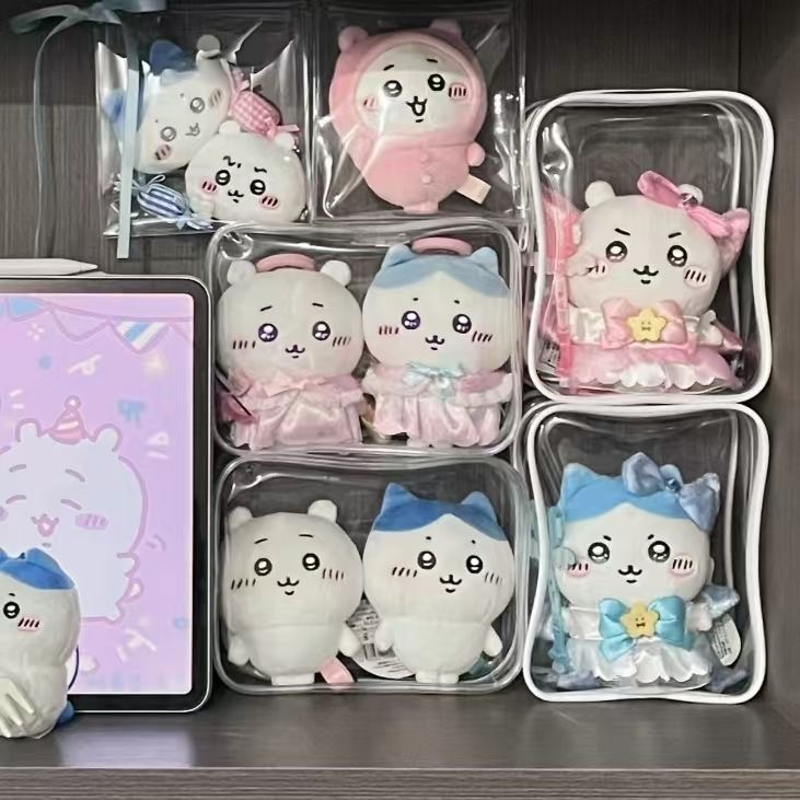 方形透明chiikawa吉伊卡哇小八PVC外出遛娃包10cm棉花娃娃收纳包 - 图0