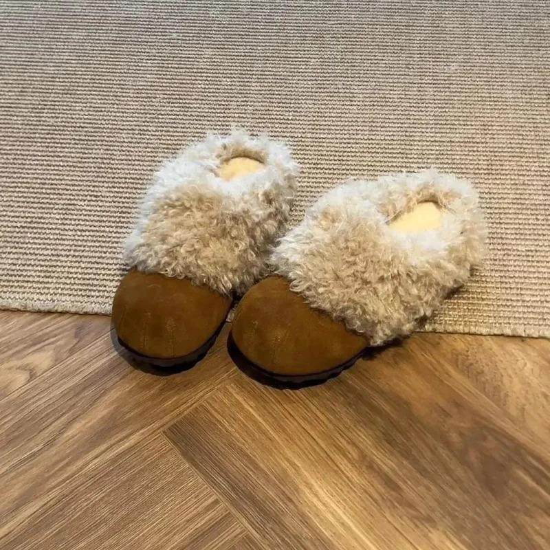 维尼百货精品店加绒毛毛鞋秋冬韩版百搭软底防滑保暖毛绒半拖,淘宝优惠券,粉丝福利购,淘宝优惠卷