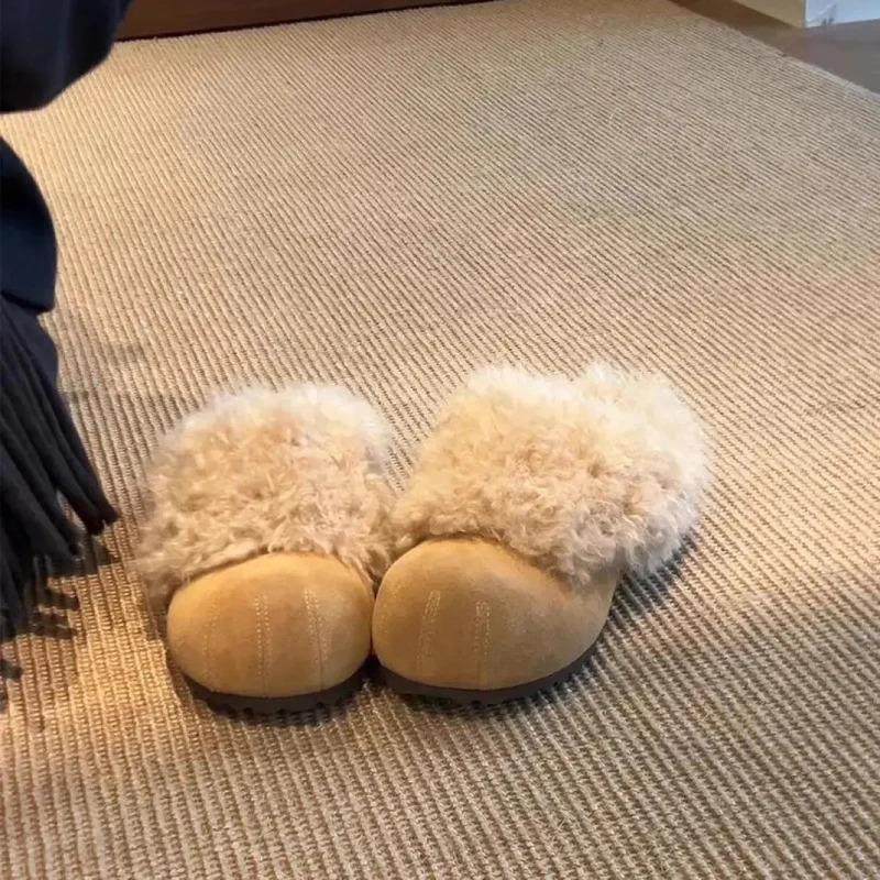 维尼百货精品店加绒毛毛鞋秋冬韩版百搭软底防滑保暖毛绒半拖,淘宝优惠券,粉丝福利购,淘宝优惠卷