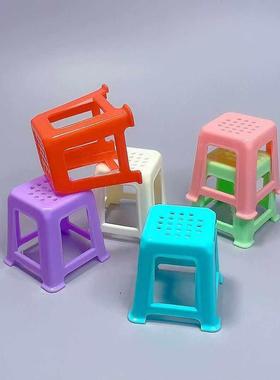 娃娃屋迷你仿真小椅子 BJD微缩食完场景厨房麻将桌小凳子道具配件