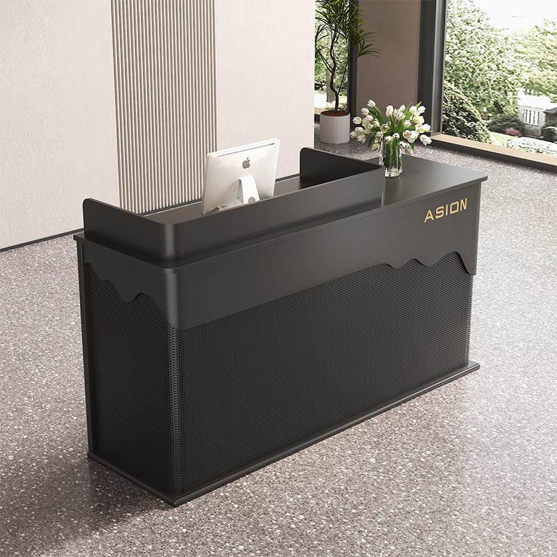 店铺迎宾台前台接待台餐厅烤漆小型收银台吧台黑色商场引导咨询台,淘宝优惠券,粉丝福利购,淘宝优惠卷