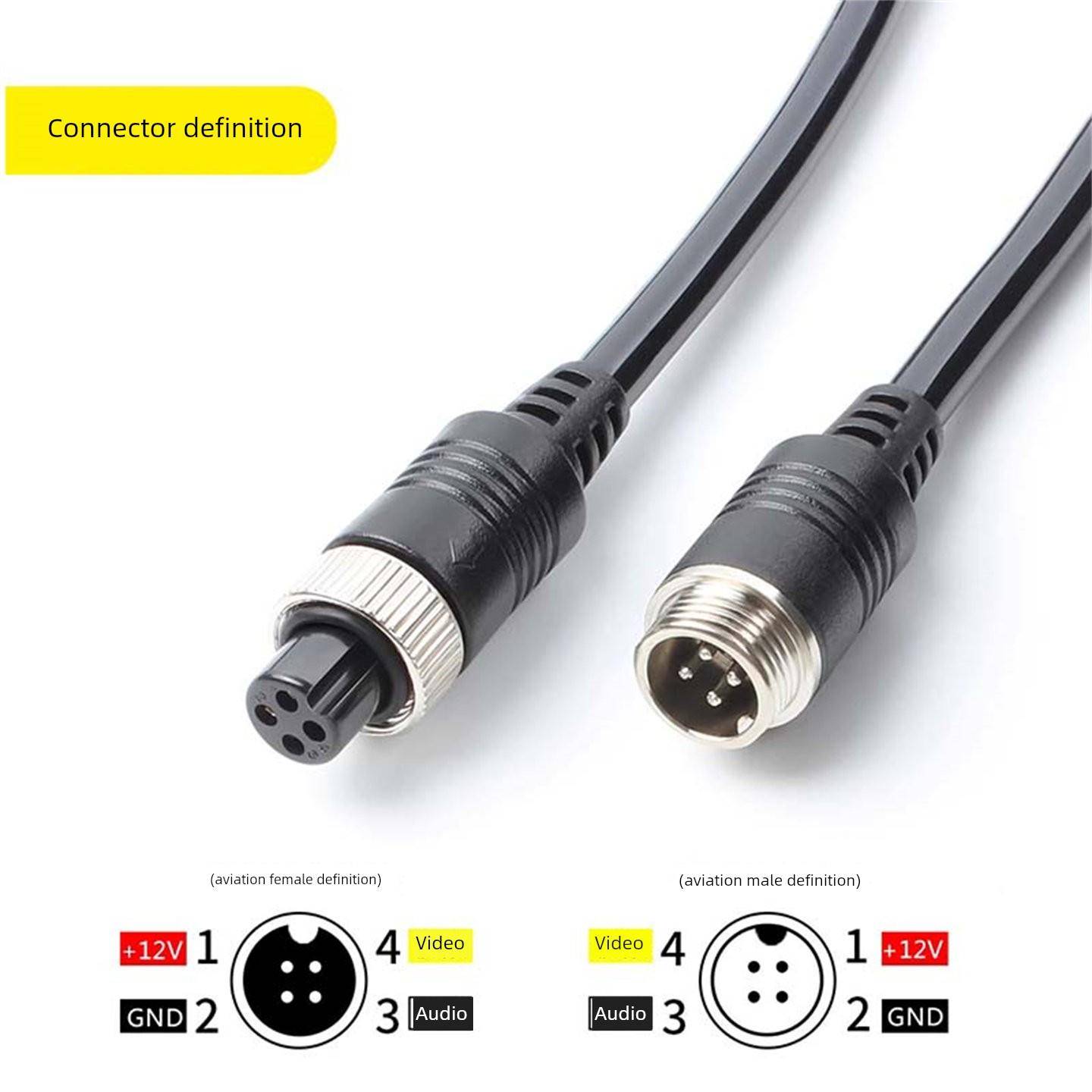 需定制换向图像航空头连接电缆通用半挂车大型卡车四路监控摄像机 - 图2