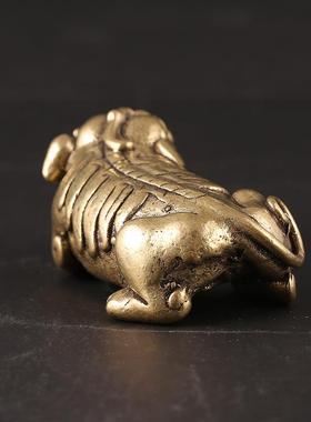 黄铜霸王貔貅黄铜貔貅摆件客厅桌面茶宠茶几摆件摆饰工艺礼品