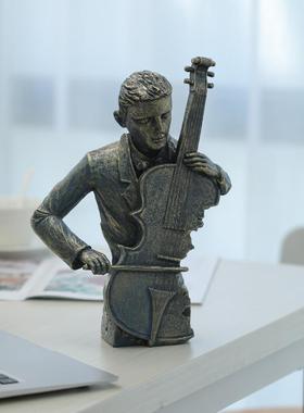 音乐家人物树脂工艺品萨克斯小提琴家居电视柜装饰摆件