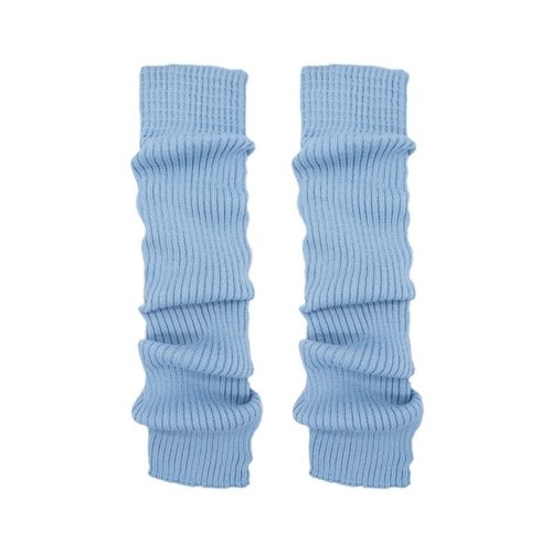 粉色腿套女芭蕾风蓝色堆堆袜子踩脚y2k辣妹及膝保暖针织小腿袜套 - 图3