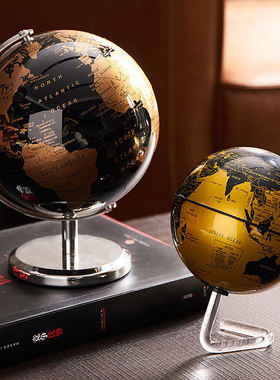 创意地球仪自转老板办公室高档北欧风桌面书柜世界地图3d立体摆件