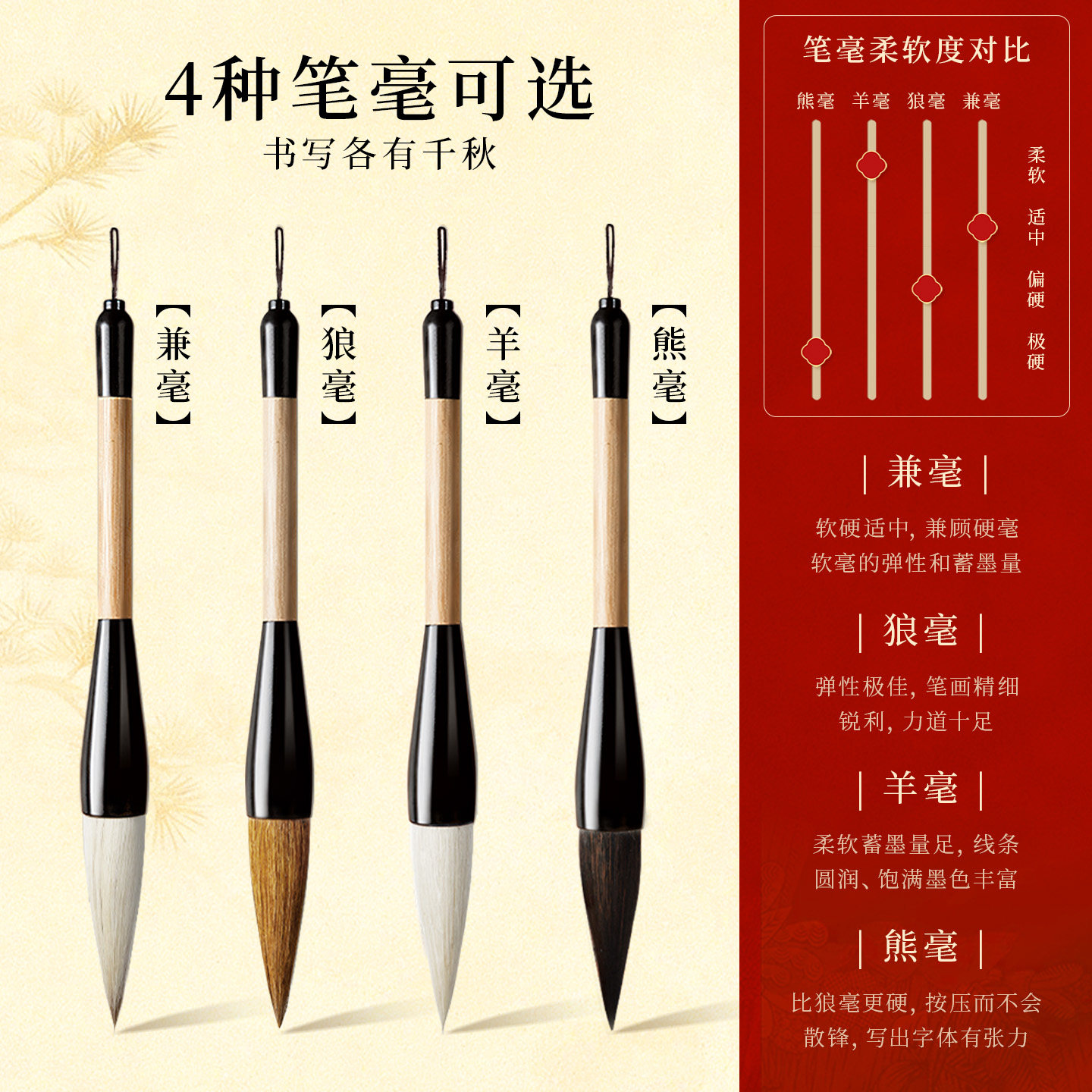 书涯轩毛笔斗笔大字提斗书法专用狼毫兼毫羊毫过年写对联斗方福字专业大号毛笔初学者专业级大楷国画特大号