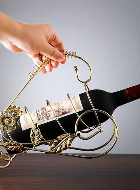 轻奢红酒架摆件现代简约酒柜装饰品小创意家居客厅桌面工艺摆设品