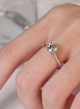 高定轻奢爆款人工培育小方糖戒指女款公主方包戒指简约时尚01