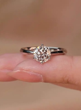 高定轻奢爆款人工培育六爪戒指女款经典款简约时尚送女友礼物05