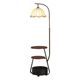 French mid-century style floor lamp living room sofa next to bedroom atmosphere retro shelf bedside counter lamp integrated