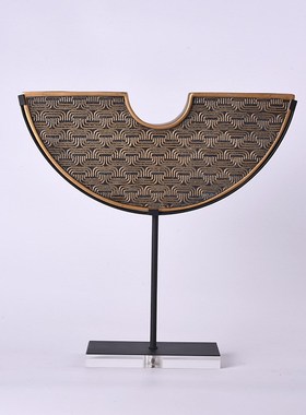 现代新中式古典玄关装饰摆件样y板房间酒店会所电视柜复古软装饰