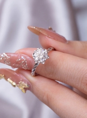 YUDANDUN莫桑戒指1克拉莫奈花园钻戒设计款藤蔓戒臂灵动奢华优雅