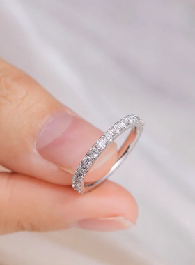 莫桑戒指满钻排戒轻奢时尚