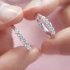 YUDANDUN Mosan Ring Five Princess Diamond Ring Five Diamond Inlay Versatile Simple and Elegant Daily Commuter Women