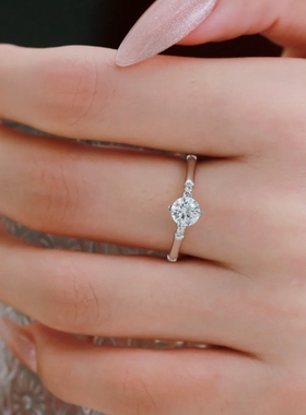 YUDANDUN莫桑戒指80分竹节钻戒简约国风设计高级精致轻奢气质女