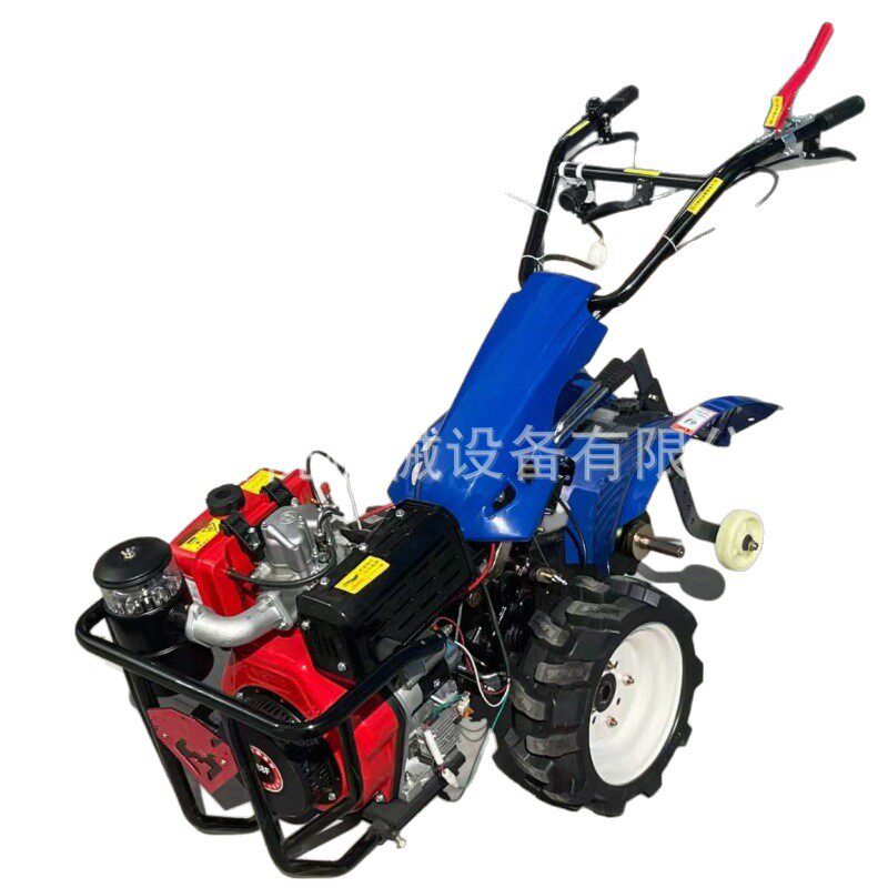 Four-wheel drive direct-connected micro tillage machine, hand-held agricultural diesel rotary tiller, ridge and furrow cultivator