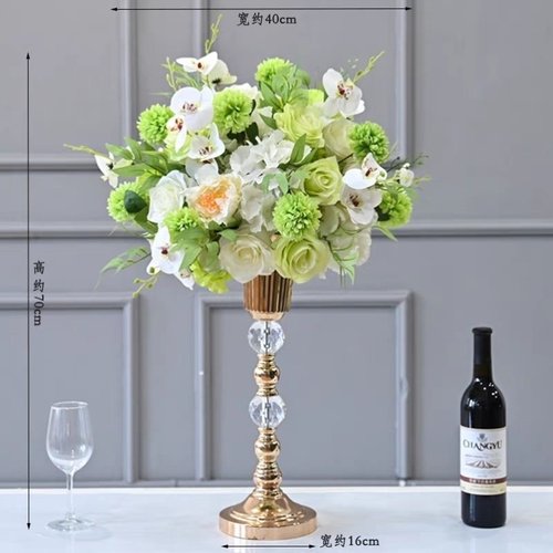 仿真花假花高档电镀水晶桌花酒店婚礼宴会圆桌ktv装饰摆件餐桌花 - 图2