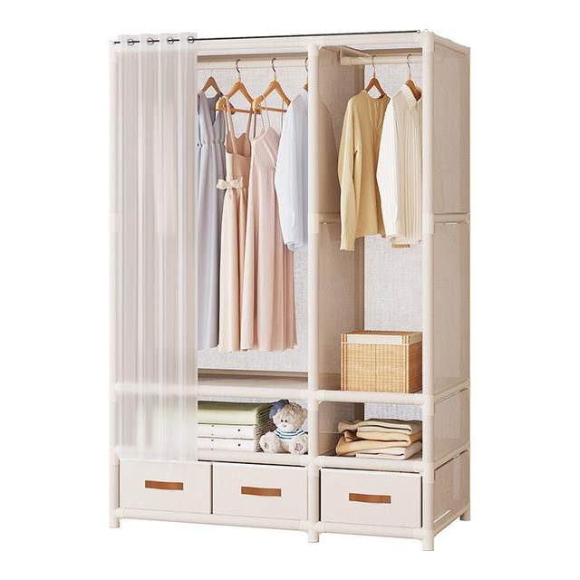 Wardrobe, household bedroom, economical, simple cabinet, dustproof storage shelf, rental wardrobe, sturdy and durable