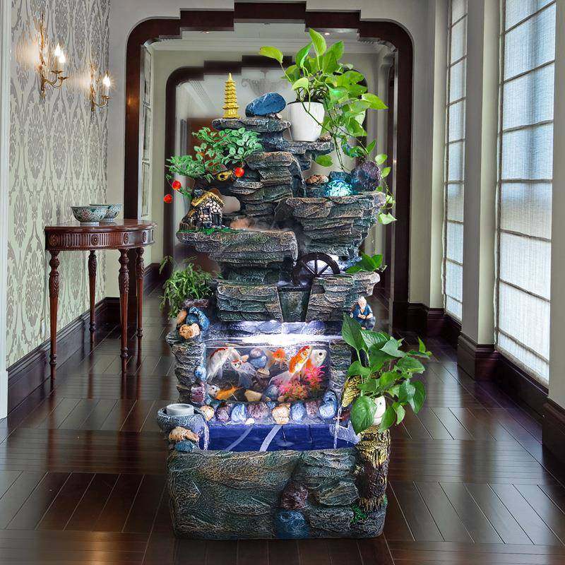 假山流水喷泉鱼缸风水轮加湿器景观客厅阳台办公室水幕墙落地摆件,淘宝优惠券,粉丝福利购,淘宝优惠卷