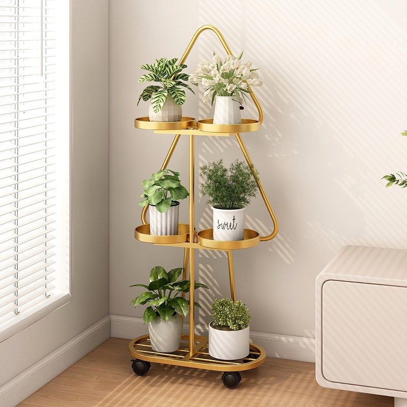 家用铁艺多层阳台置物架高端摆件展示架室K内可移动客厅落地式花,淘宝优惠券,粉丝福利购,淘宝优惠卷