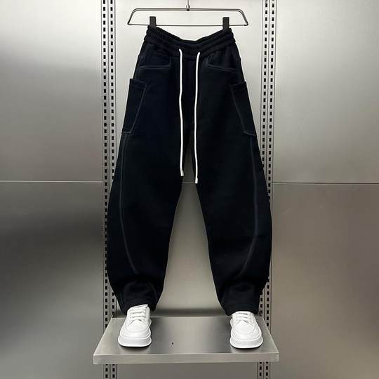 Pantalones deportivos sueltos de empalme de marca de moda para hombres primavera y otoño nuevos pantalones harén de cimitarra engrosados ​​calle informal de marca de moda estadounidense