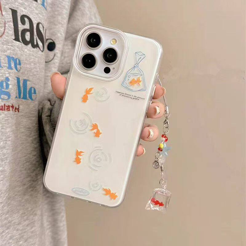 夏日小金鱼适用苹果16promax手机壳mate60pro华为pura70女款iPhone13荣耀400新款OPPOReno14/vivos30小米15,淘宝优惠券,粉丝福利购,淘宝优惠卷