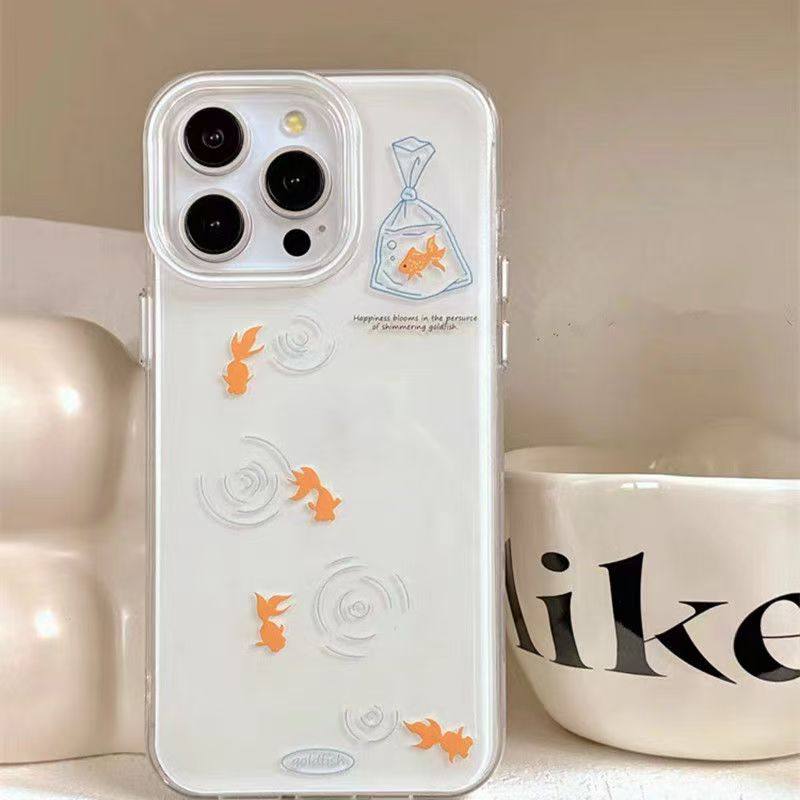 夏日小金鱼适用苹果16promax手机壳mate60pro华为pura70女款iPhone13荣耀400新款OPPOReno14/vivos30小米15,淘宝优惠券,粉丝福利购,淘宝优惠卷