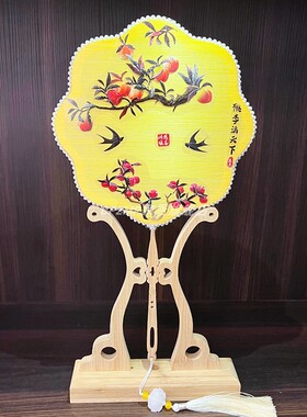 蚕丝扇diy材料包教师节礼物手工