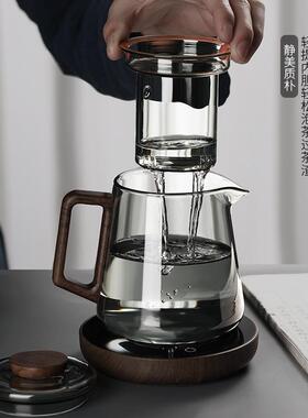 日式泡茶壶茶水分离玻璃茶具家用耐高温大容量茶壶套装煮茶电陶炉