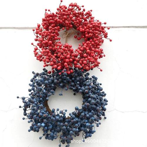 仿真果子花环门挂墙饰家居装饰圣诞派对花环外贸 - 图1