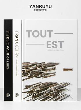 简约现代黑白灰精装组合装饰样板间客厅书房架书本装饰品摆件真书